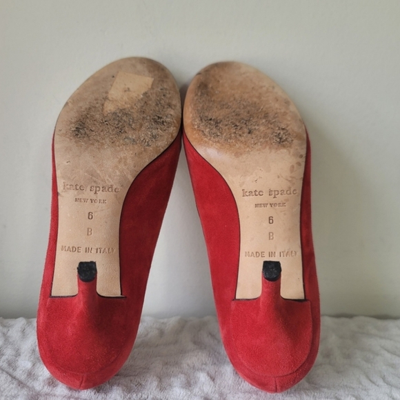 Kate Spade New York Montana heels Women's Sz 6 Suede Leather Made In ltaly - Picture 16 of 16